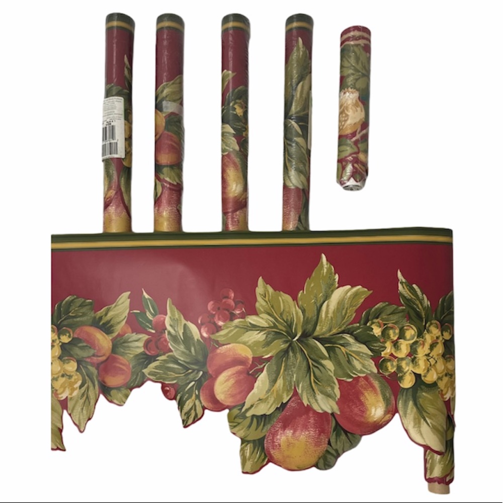 Waverly Wall Border Fruit Floral Pattern #5504861 Flowers Home Decor Burgundy - Picture 10 of 10